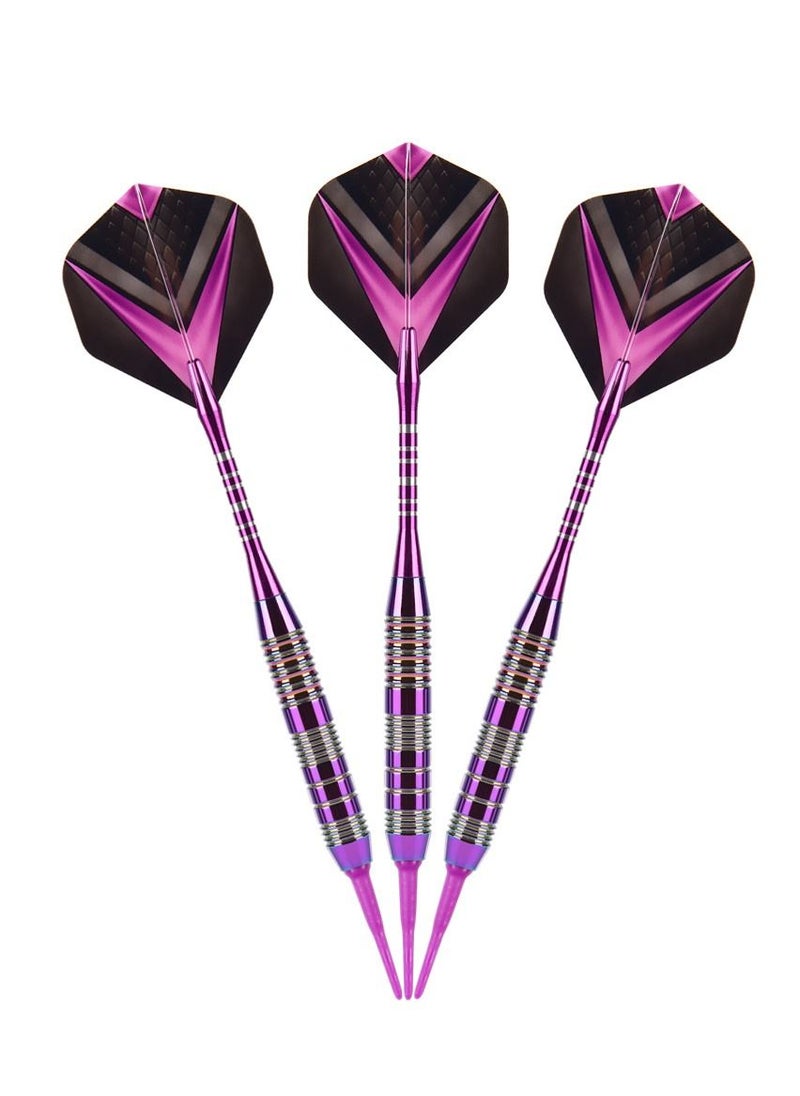 NIBEMINENT - Tip Darts Set - Professional Soft Dart Set Colorful Tip for Dartboard with Iron Barrels and Extra Aluminum Shafts, Flights + Dart Tool + Gift Case - Image 1