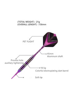 NIBEMINENT Tip Darts Set - Professional Soft Dart Set Colorful Tip for Dartboard with Iron Barrels and Extra Aluminum Shafts, Flights + Dart Tool + Gift Case  - Image 3