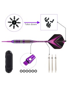 NIBEMINENT Tip Darts Set - Professional Soft Dart Set Colorful Tip for Dartboard with Iron Barrels and Extra Aluminum Shafts, Flights + Dart Tool + Gift Case  - Image 4