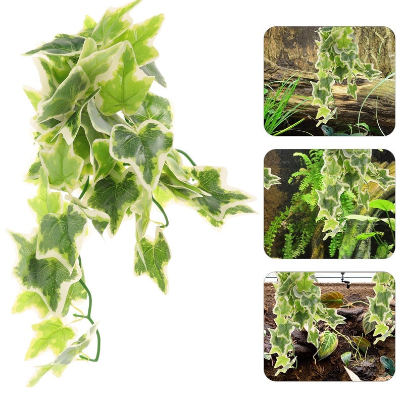 Realistic Artificial Reptile Plant Vine Hanging Terrarium Decor Green - Image 5