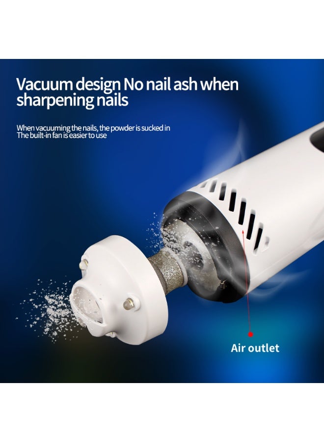 Pets Electric Nail Trimmer -Quiet Rechargeable Dog Cat Nail Trimmer with LED Light&3 Speed Modes -The lighting bloodline is cut like mud-Safe Diamond Wheel - Image 3