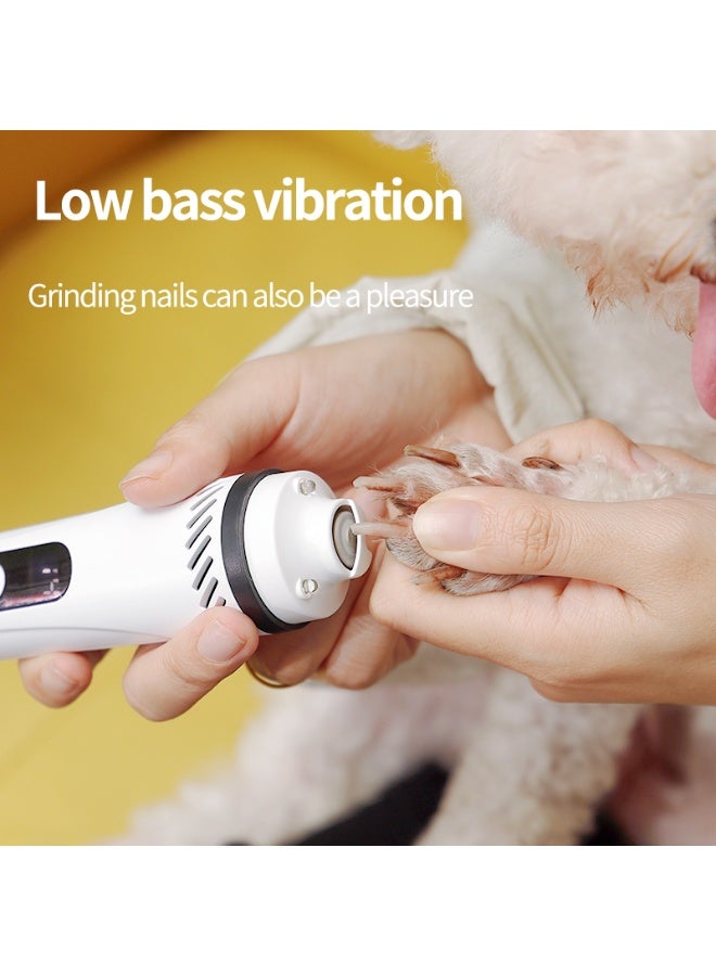 Pets Electric Nail Trimmer -Quiet Rechargeable Dog Cat Nail Trimmer with LED Light&3 Speed Modes -The lighting bloodline is cut like mud-Safe Diamond Wheel - Image 5