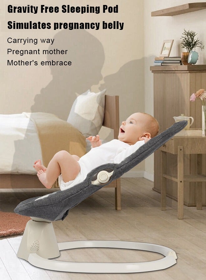 Bolivia's Electric Baby Rocker with Bluetooth & Remote Control - 0-36 Months Baby Swing  , 5 Sway Speeds , Safe Portable Bouncer with Touch Screen for Newborn to Toddler (Grey) - Image 4