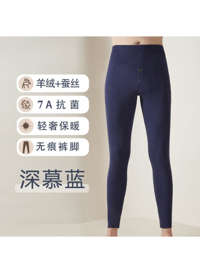 Cashmere Silk Thermal Underwear New Style Women's Antibacterial Seamless Heating Tops And Bottoms Men's Set
