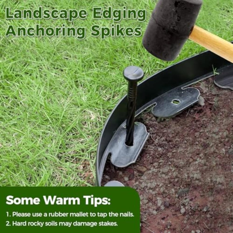 100 PCS Landscape Edging Spikes 8 Inch Plastic Garden Anchoring Stakes Spiral Nylon Spikes for Lawn, Paver Edging, Weed Barriers, Artificial Turf, Tents Grass Pathways Outdoor Home Yard Use - Image 5