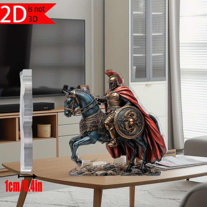 A Vintage Roman General Acrylic Statue 5.9 Inch Flat Design Home Office Decor - Image 2