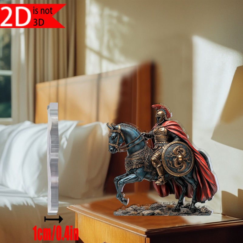 A Vintage Roman General Acrylic Statue 5.9 Inch Flat Design Home Office Decor - Image 1
