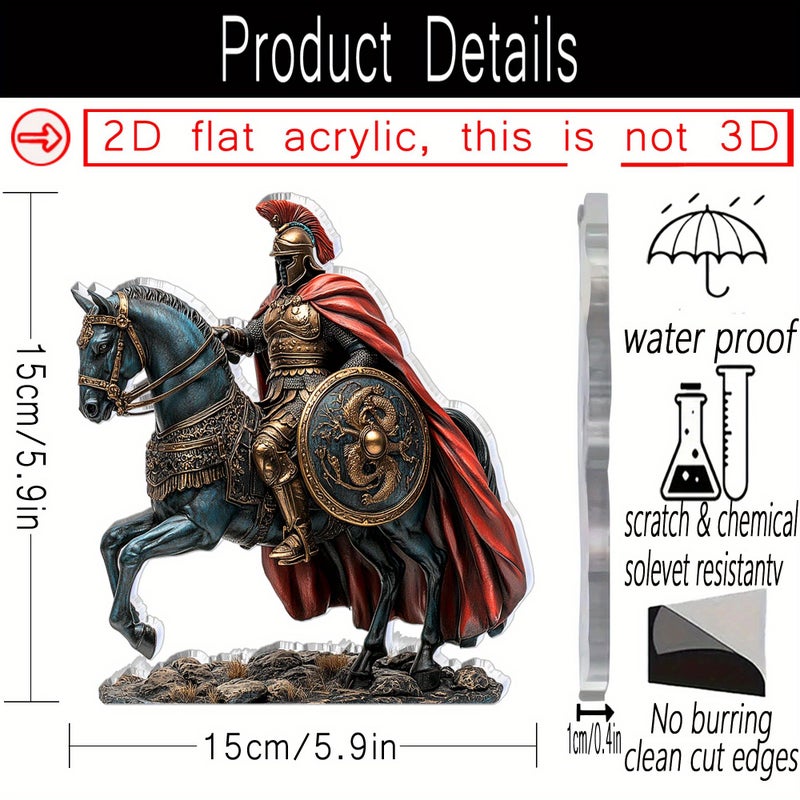 A Vintage Roman General Acrylic Statue 5.9 Inch Flat Design Home Office Decor - Image 4