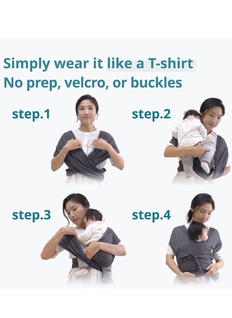 SYOSI - Baby Carrier Wrap Summer Mesh Breathable Easy to Wear Hands-Free Moisture Wicking Soft Ideal for Newborns and Kids Under 44lbs (Light blue) - Image 1