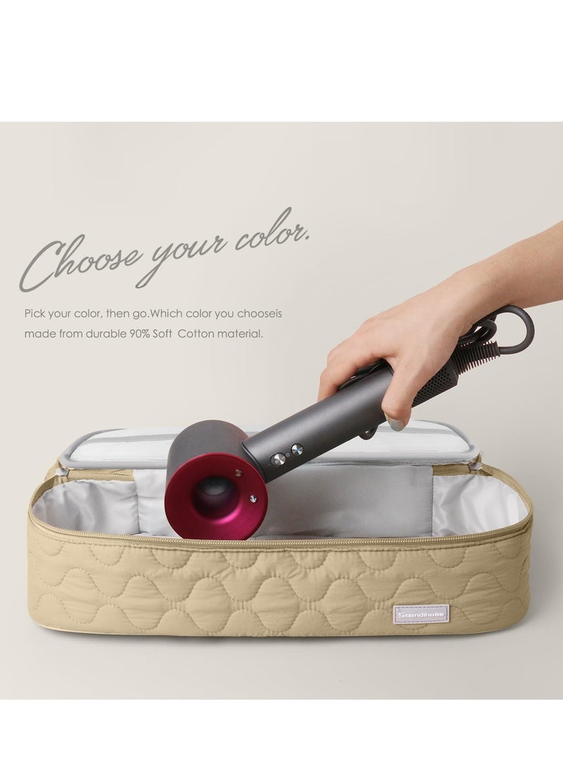 SYOSI Dual Layer Travel Carrying Case Compatible with Dyson Hair Dryer, Carrying Case for Revlon One-Step Hair Dryer/Hot Tool/Styler/Stylist, Compatible with Shark FlexStyle Attachments (Khaki)  - Image 5