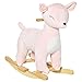 Qaba Kids Plush RideOn Rocking Horse DeerShaped Plush Toy Rocker with Realistic Sounds for Child 3672 Months Pink - Image 3