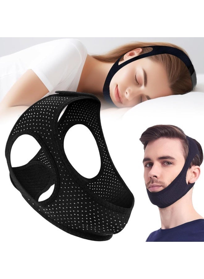 Anti Snoring Devices, Chin Strap for Sleeping, Adjustable Breathable Chin Strap for Men and Women - Image 1