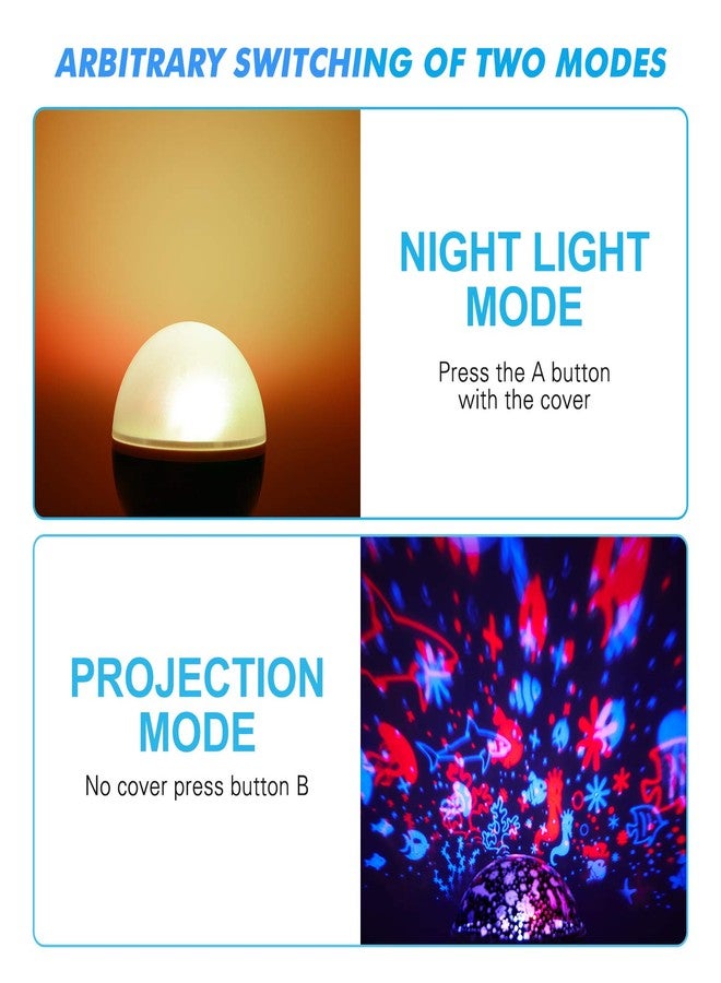 SUNNEST GYROBOWL Night Light Projector Christmas, 360-Degree Rotating 8 Colors, Upgraded 2 in 1 Kids Night Light Moon Star Projector and Undersea Lamp for Party Kids Baby Bedroom…Blue - Image 4