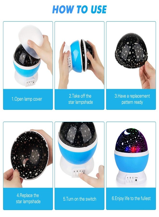 SUNNEST GYROBOWL Night Light Projector Christmas, 360-Degree Rotating 8 Colors, Upgraded 2 in 1 Kids Night Light Moon Star Projector and Undersea Lamp for Party Kids Baby Bedroom…Blue - Image 2