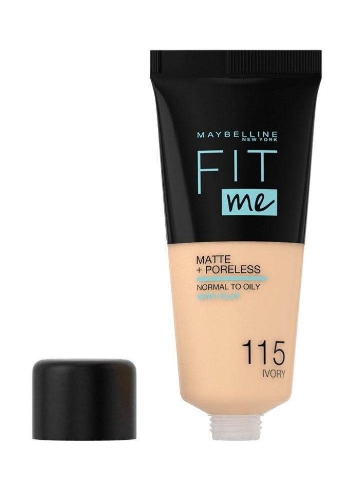 FIT - Maybelline New York Fit Me Matte Liquid Foundation with Poreless Liquid Foundation in shade 115 - Ivory - Image 1