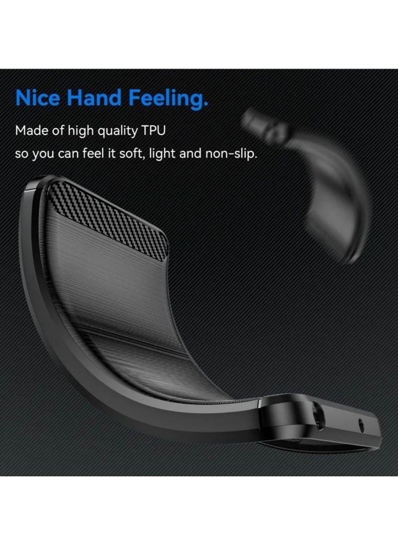 ICARLUS For iPhone 16 Pro TPU Case Brushed Carbon Fiber Texture Phone Cover - Black  - Image 3