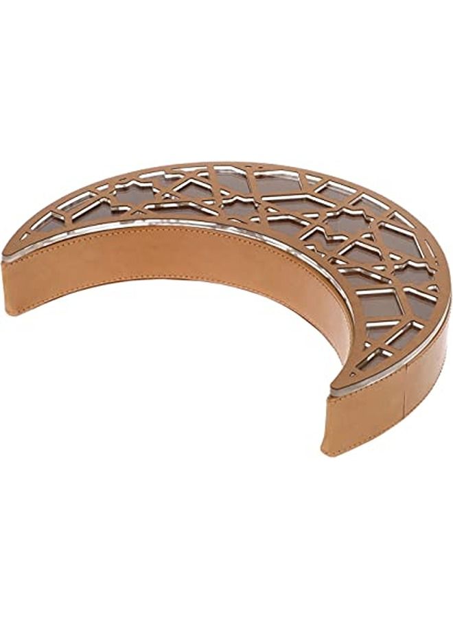 LAMSIT IBDAA Leather Crescent Box – Ramadan Display Box - Ramadan Décor - Gift Showcase for Dates, Collectibles, Jewelries (Brown) - Image 2