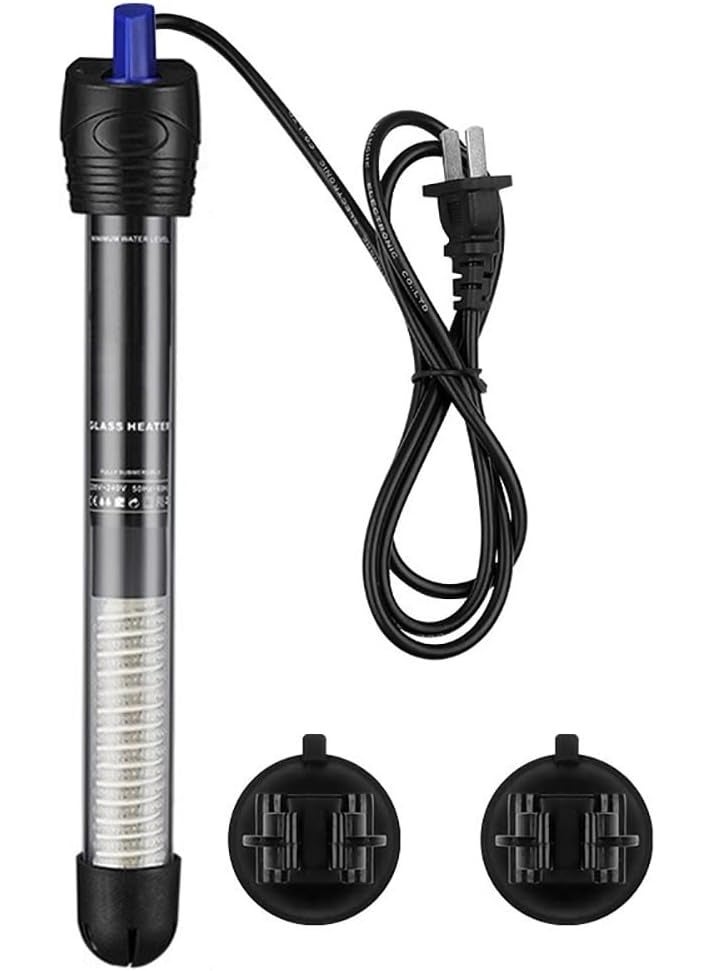 Rubik سخان زجاجي لحوض السمك 300 واط مع 2 كوب شفط، قضيب تسخين قابل للتعديل بدقة للتحكم في درجة الحرارة لحوض السمك - Image 1
