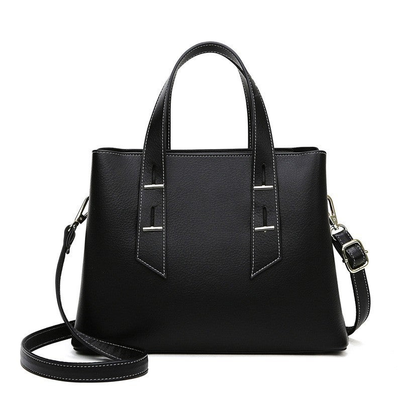 Large PU Tote Bag for Women, Simple Style - Image 1