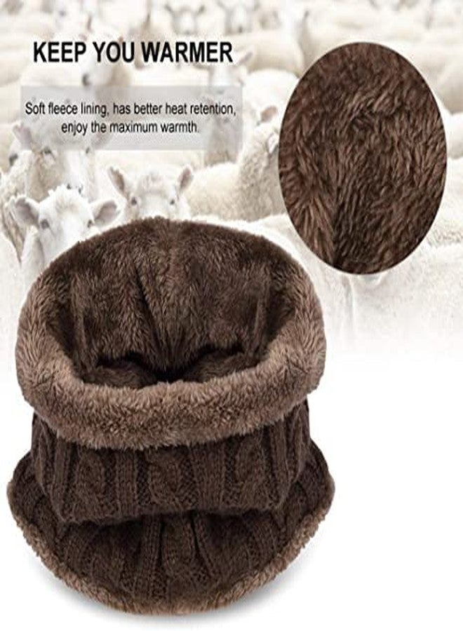 CHACKO 1 Set Kids Brown Color Winter Cap and Scarf for Boy's & Girl's - Image 3