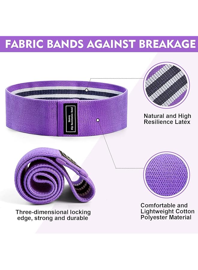 SKY-TOUCH Fabric Resistance Bands Non Slip Elastic Workout Bands for Hips Legs Glutes and Thighs Thick Wide Fitness Loops Set of 3 Multicolor - Image 4