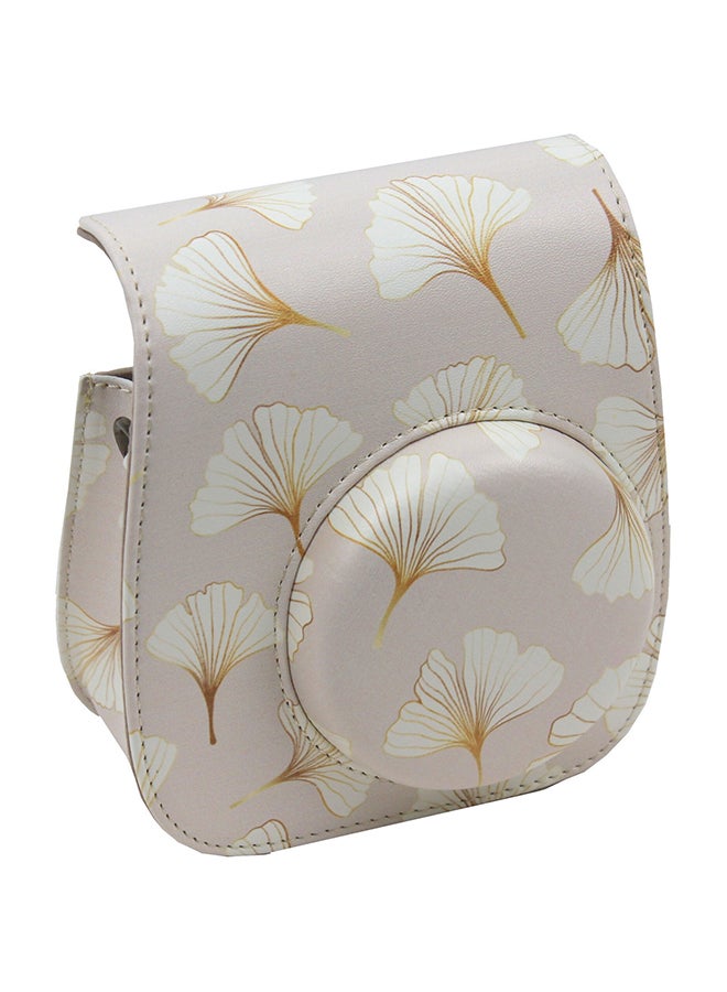 O Ozone PU Leather Camera Case for Fujifilm Instax Mini 12 Instant Camera | Protective Camera Cover with Adjustable Shoulder Strap - Flower Print  - Image 1