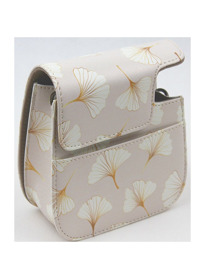 O Ozone PU Leather Camera Case for Fujifilm Instax Mini 12 Instant Camera | Protective Camera Cover with Adjustable Shoulder Strap - Flower Print  - Image 2