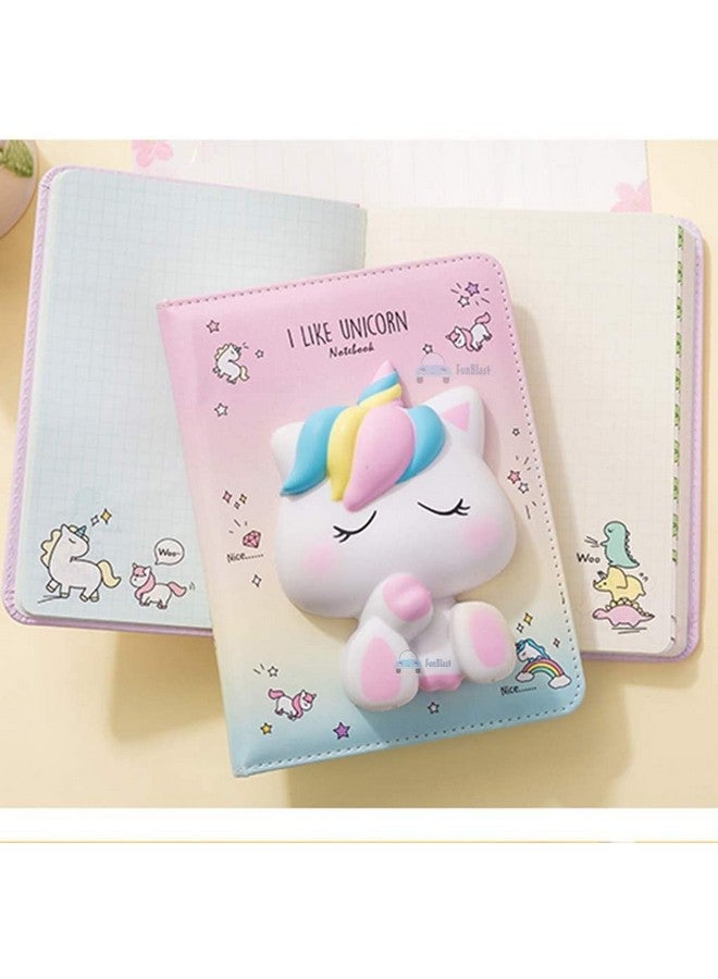 FunBlast FunBlast Combo of Fidget Popit Pouch & 3D Squishy Unicorn Diary for Kids Pop it Stationery Kit - Coin Pouch, Stationary Organizer Set/Birthday Return Gifts for Girls, Kids (Pack of 2; Random Color) - Image 2