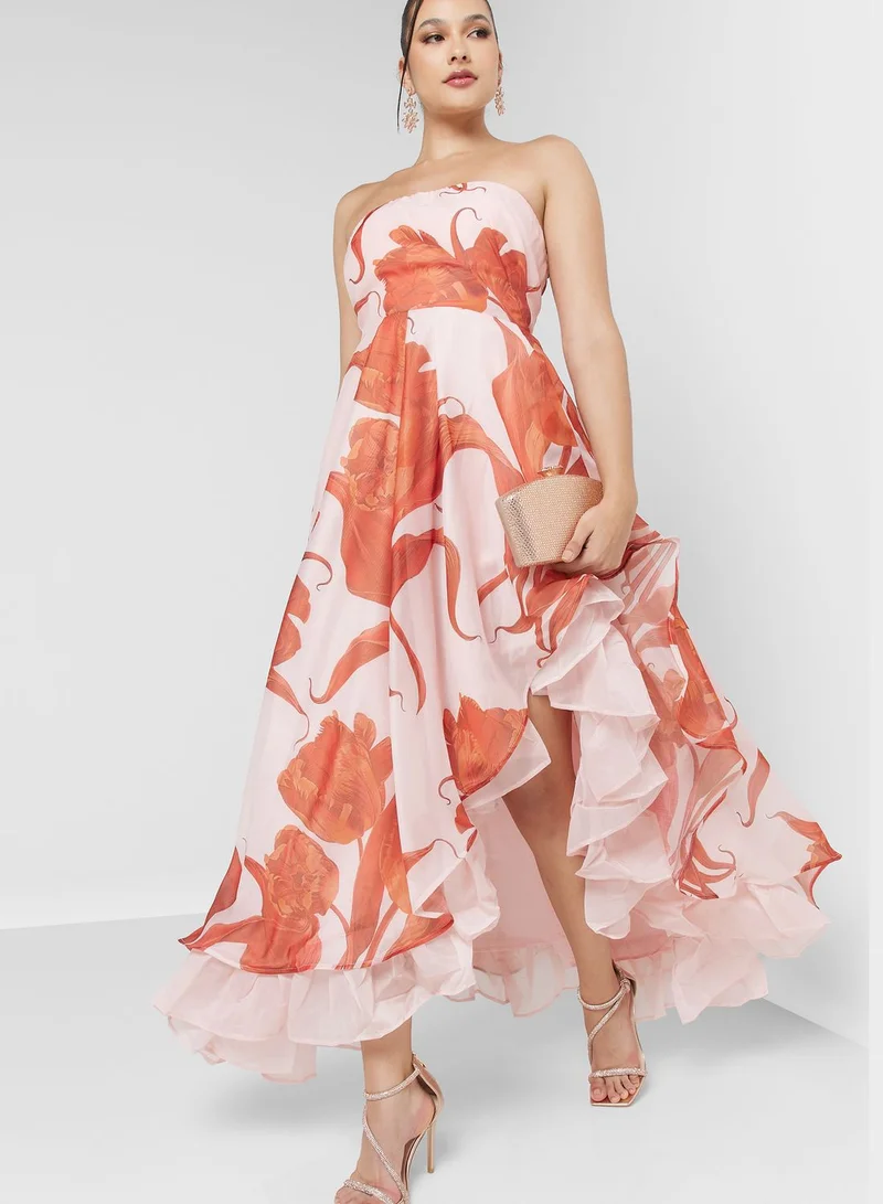 Femi9 Printed Side Slit Dress