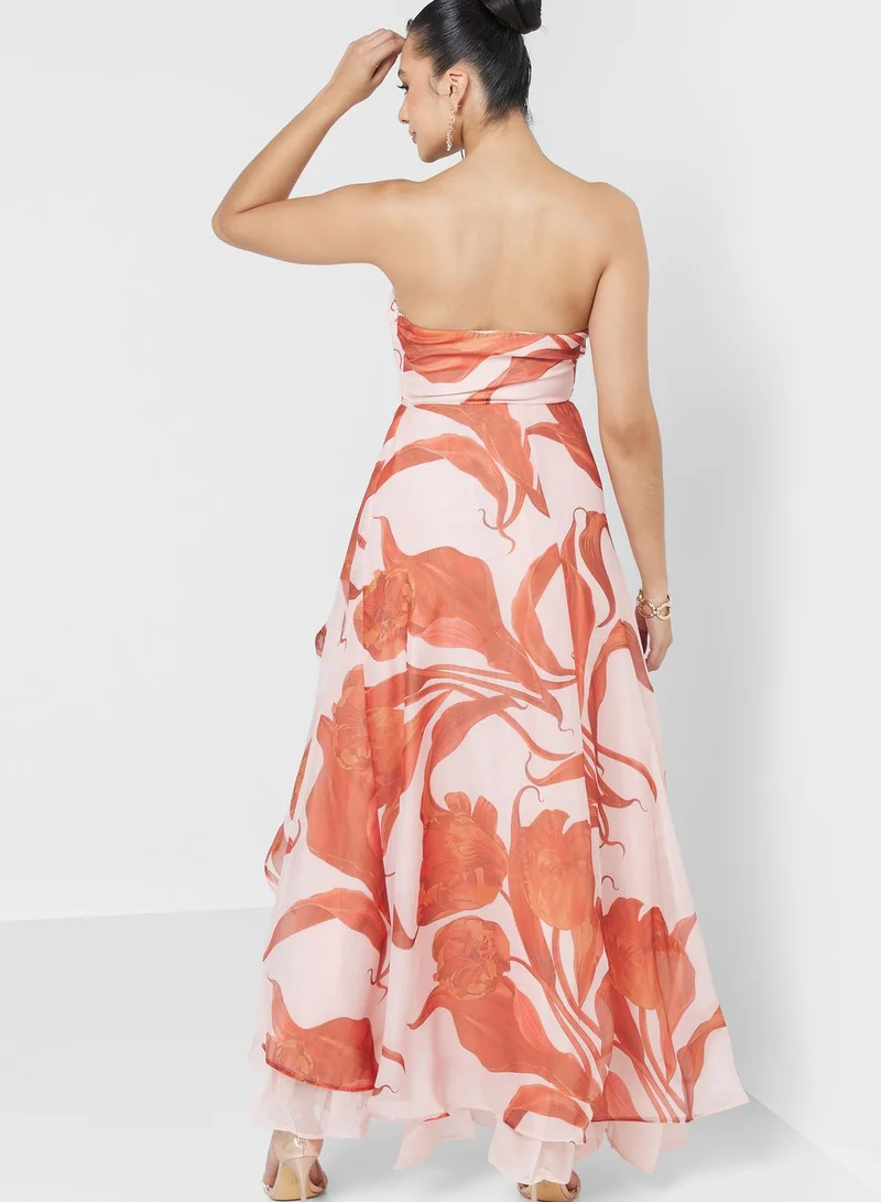 Femi9 Printed Side Slit Dress