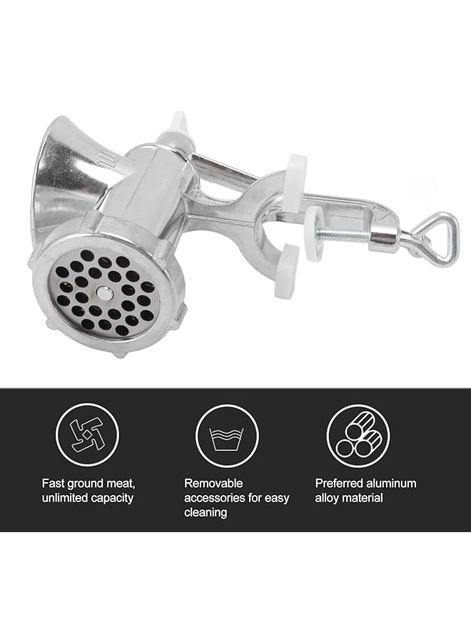 إيروريكس مفرمة لحم يدوية ومفرمة لحم وحشو نقانق من سبائك الألومنيوم الثقيلة ومفرمة لحم يدوية وماكينة مطبخ للحوم وحشو نقانق اللحوم بمقبض يدوي لملفات تعريف الارتباط الخاصة بالنقانق واللحوم - Image 3