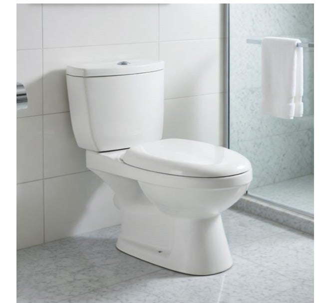OCEANIC OCE-ZT443P Close Coupled WC Floor Mounted Dual Flush Soft Close P-Trap Toilet White - Image 1