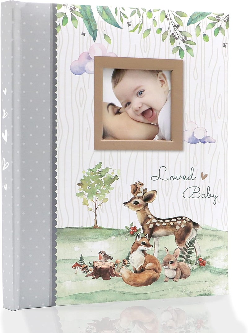 Holoary First 5 Years Baby Memory Book  76 Colourful Illustrated Keepsake Journal Pages Record Book Album for Newborn Baby Boy or Girl Woodland Animals Design - Image 1