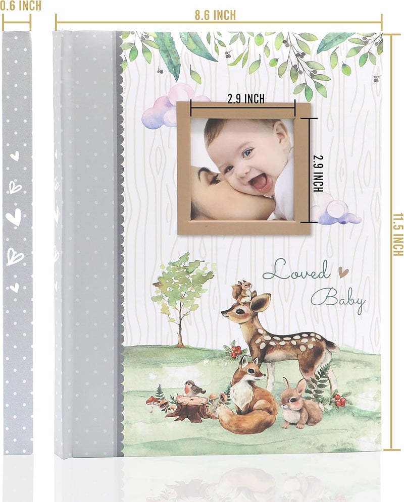 Holoary First 5 Years Baby Memory Book  76 Colourful Illustrated Keepsake Journal Pages Record Book Album for Newborn Baby Boy or Girl Woodland Animals Design - Image 2
