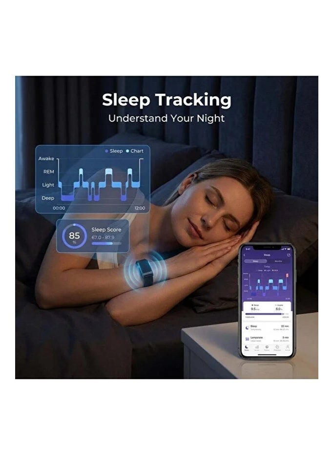 BlueFire Black Screenless Fitness Band – Heart Rate Monitor, Sleep Tracking, Step Counter, Calorie & Distance Tracker | Smart Screenless Fitness Tracker for Men & Women | Multi-Sport Activity Band | IP68 Waterproof Smart Health Wearable Device, App Control & Long Battery - Image 5