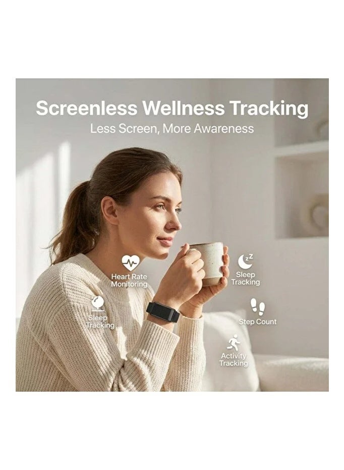 BlueFire Black Screenless Fitness Band – Heart Rate Monitor, Sleep Tracking, Step Counter, Calorie & Distance Tracker | Smart Screenless Fitness Tracker for Men & Women | Multi-Sport Activity Band | IP68 Waterproof Smart Health Wearable Device, App Control & Long Battery - Image 3