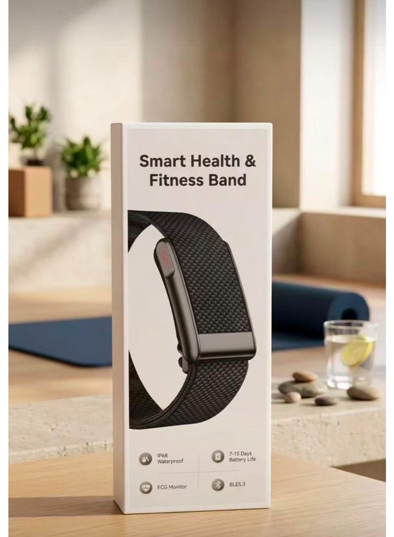 BlueFire Black Screenless Fitness Band – Heart Rate Monitor, Sleep Tracking, Step Counter, Calorie & Distance Tracker | Smart Screenless Fitness Tracker for Men & Women | Multi-Sport Activity Band | IP68 Waterproof Smart Health Wearable Device, App Control & Long Battery - Image 2