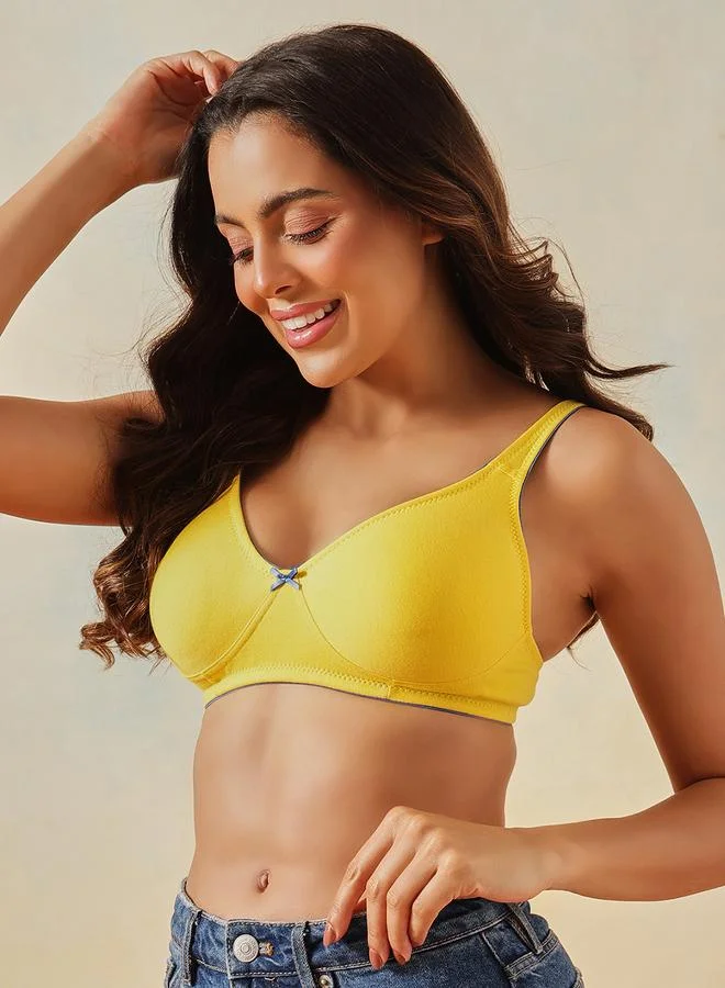 كلوفيا Yellow Non-Wired Non-Padded Everyday Demi Cups Bra