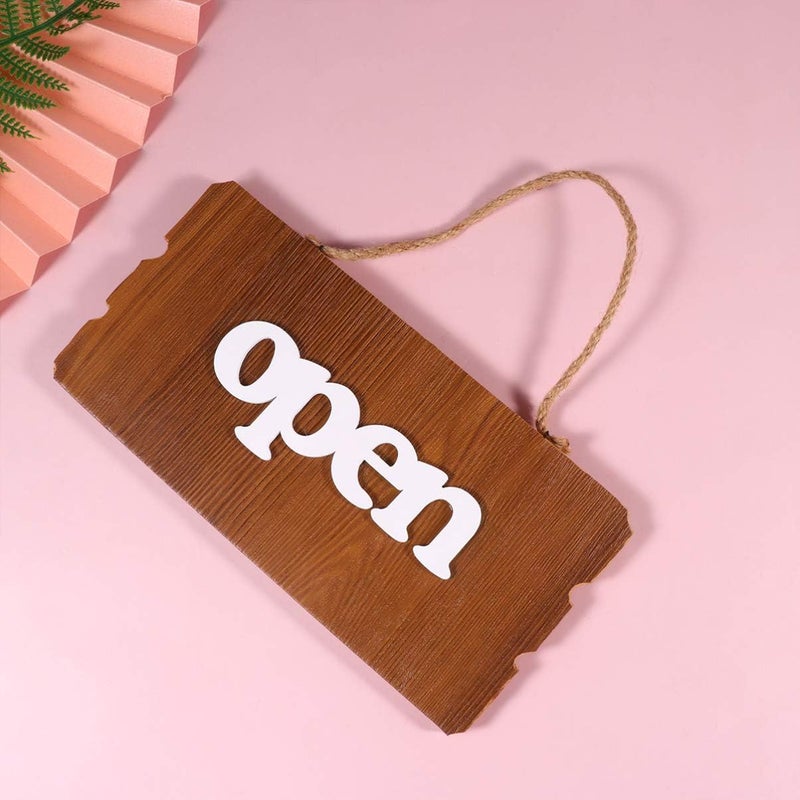 klarako Open Closed Wood Sign Double Sided Rustic Business Signs Hanging Door Sign Plaque for Store Restaurant Bar - Image 4