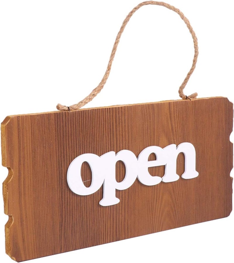 klarako Open Closed Wood Sign Double Sided Rustic Business Signs Hanging Door Sign Plaque for Store Restaurant Bar - Image 1