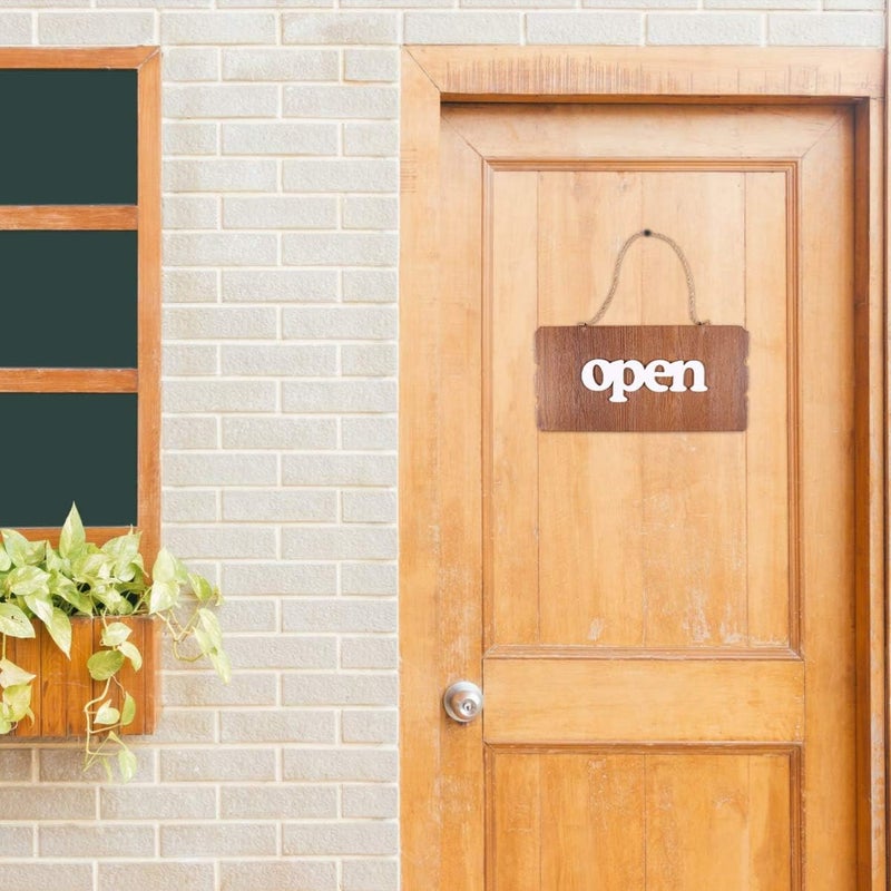 klarako Open Closed Wood Sign Double Sided Rustic Business Signs Hanging Door Sign Plaque for Store Restaurant Bar - Image 5