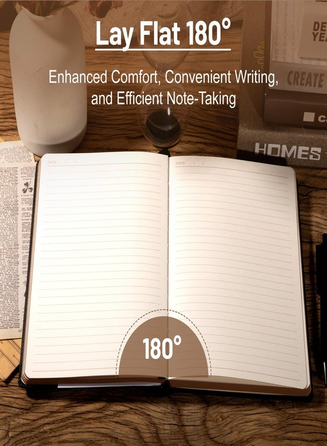 CAGIE Compass Leather Notebook Journal for Men, 100 GSM 288 Pages Lined Journals for Writing, A5 Hardcover Journaling Notebooks Gift Set with Pen for Travel Office Daily Writing - Image 4