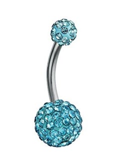 Crystal Stone Ball Bar Belly Ring