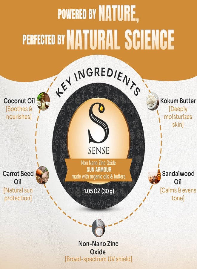 Ssense by Aish Sun Armour Natural Sunscreen Cream-30g SPF Protection | Shea Butter, Kokum Butter, Zinc Oxide, Raspberry Oil | Organic Sunblock for Face & Body | Safe Kids & Sensitive Skin - Image 2