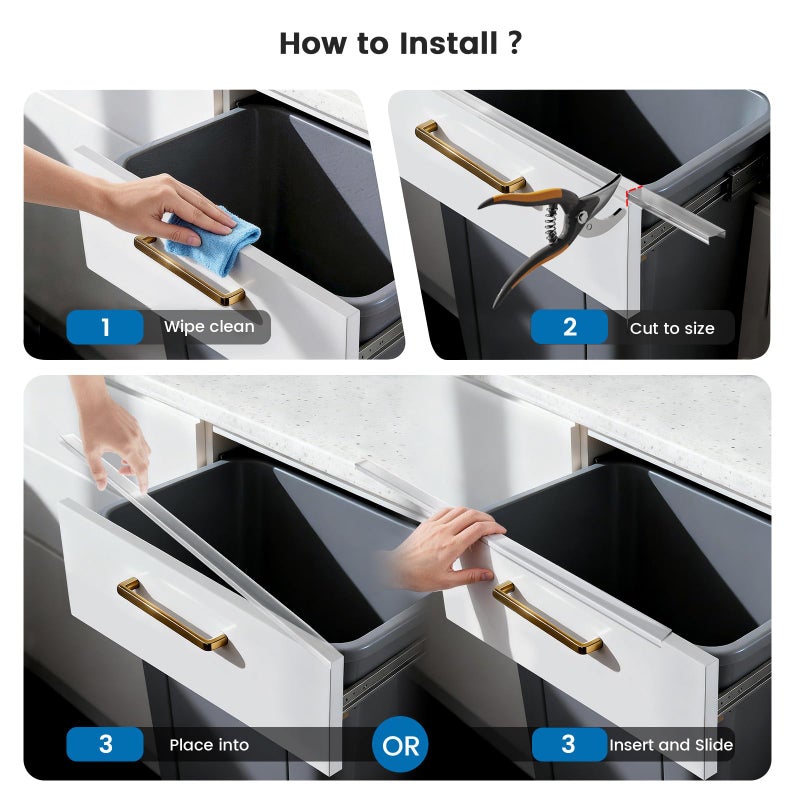Magicheap Cabinet Edge Protector, 18" Length 3/4" Thick Slip-On Plastic Edge Guard Cabinet Door Drawer Protector to Prevent Wear, Discoloration, 6 Pack Clear - Image 4