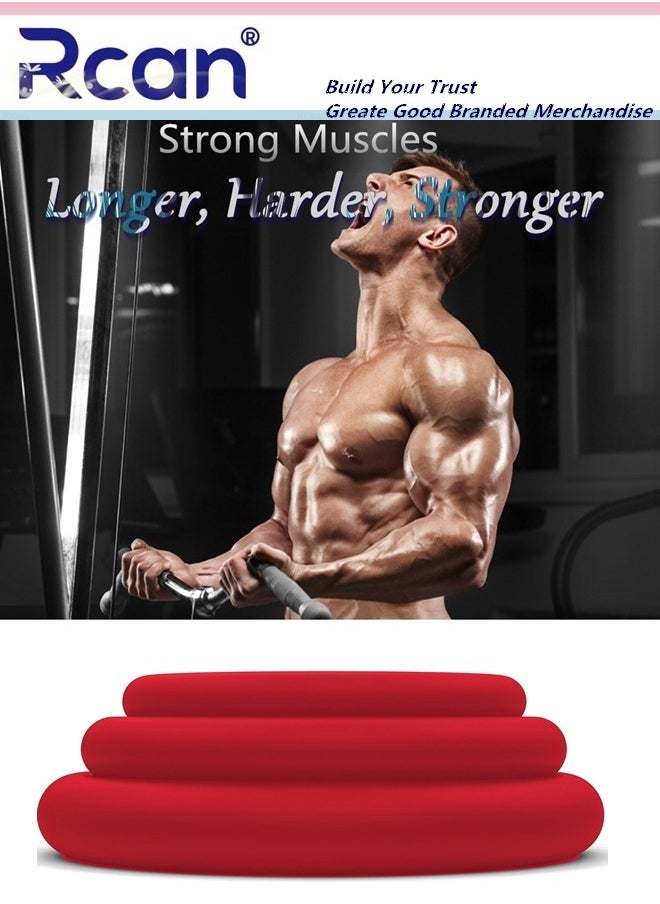 Rcan 3 Pieces Men's Exercise Rings Elastic Silicone Material Workout Resistance Rings Extend Stamina Waterproof Sweatproof Soft Wear Resistant Tear Resistant Suitable for Men Sports Home  - Image 4