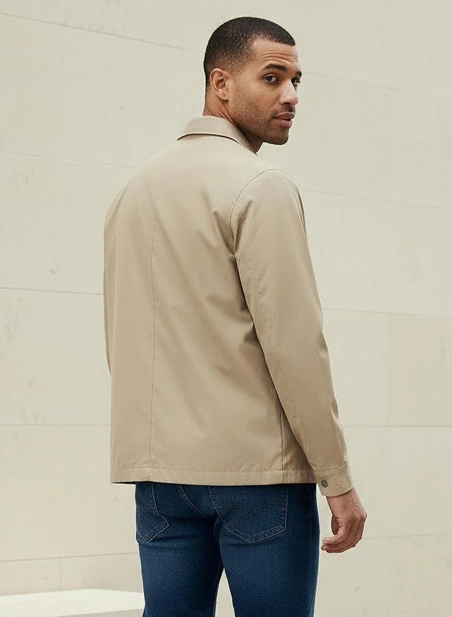 Splash FAV BEIGE Men Regular Fit Collared Jacket for Men | Best Price UAE