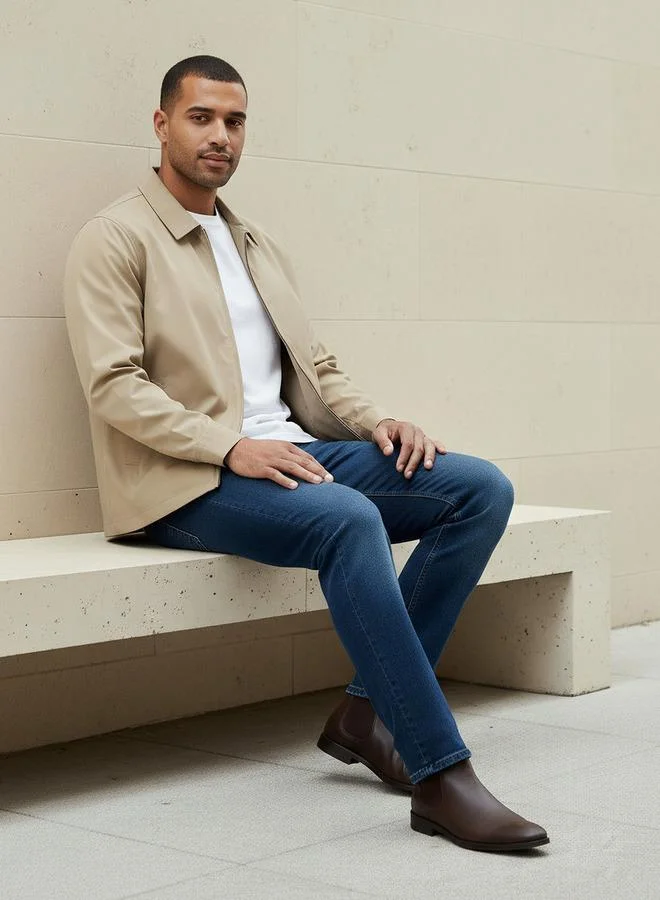 Splash FAV BEIGE Men Regular Fit Collared Jacket for Men | Best Price UAE