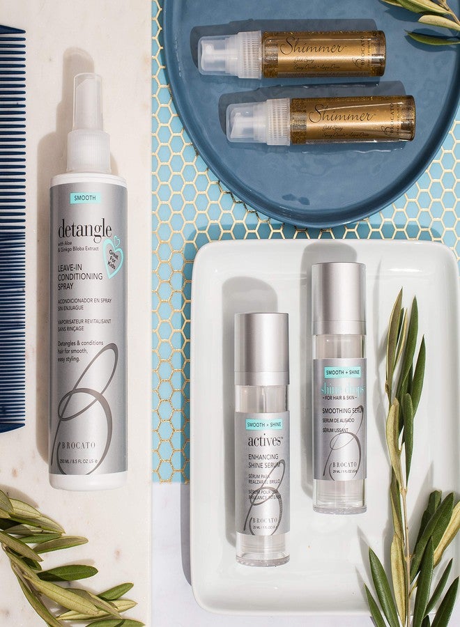 Brocato Actives Enhancing Shine Serum: Anti Frizz Smoothing Treatment for Damaged Hair - Leave In Product with Natural Oil to Repair / Control Dry, Frizzy Locks from Straightening and Hot Tools - 1 Oz - Image 4