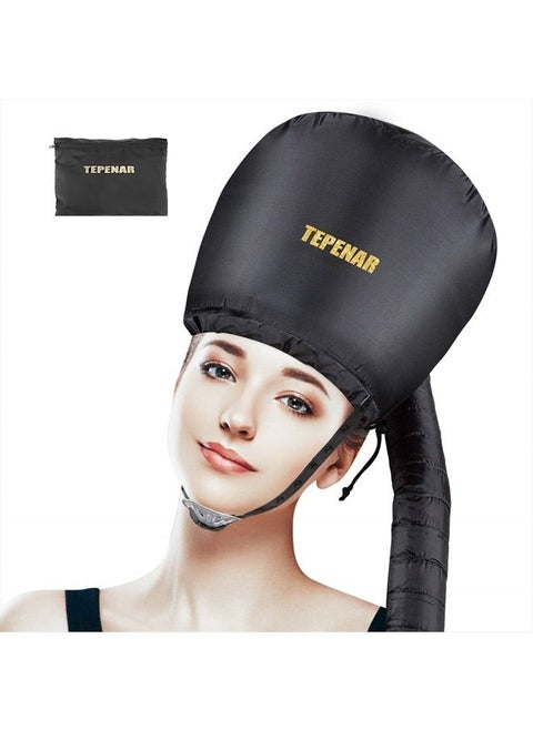 Bonnet Hair Dryer Attachment, Upgraded Soft Adjustable Large Hair Drying Bonnet for Hand Held Hair Dryer, Easy to Use for Natural Curly Textured Hair Care and Speeds Up Drying Time at Home